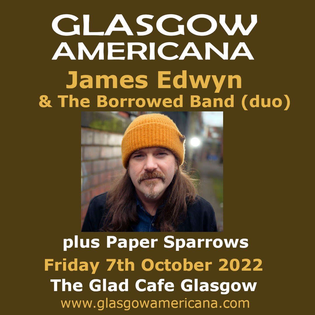 James Edwyn (@jeatbb) on Twitter photo Super excited to be playing <a href="/thegladcafe/">The Glad Cafe</a> as part of the Glasgow Americana festival with the most excellent <a href="/3PaperSparrows/">Paper Sparrows</a>. Grab your tix here: glasgowamericana.com. #glasgowamericana <a href="/KevoMorris/">Fallen Angels Club</a> Super excited to be playing <a href="/thegladcafe/">The Glad Cafe</a> as part of the Glasgow Americana festival with the most excellent <a href="/3PaperSparrows/">Paper Sparrows</a>. Grab your tix here: glasgowamericana.com. #glasgowamericana <a href="/KevoMorris/">Fallen Angels Club</a>