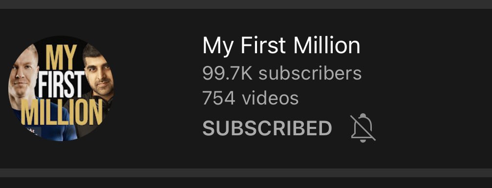 Dear MFM army. 

We need 300 more subs to hit 100k subs on YouTube. 

If we can hit it today, <a href="/ShaanVP/">Shaan Puri</a> doing next 3 pods shirtless.

Go to YouTube. Search my first million. Subscribe. 

We gotta do it today. I’ll record a video when we do.