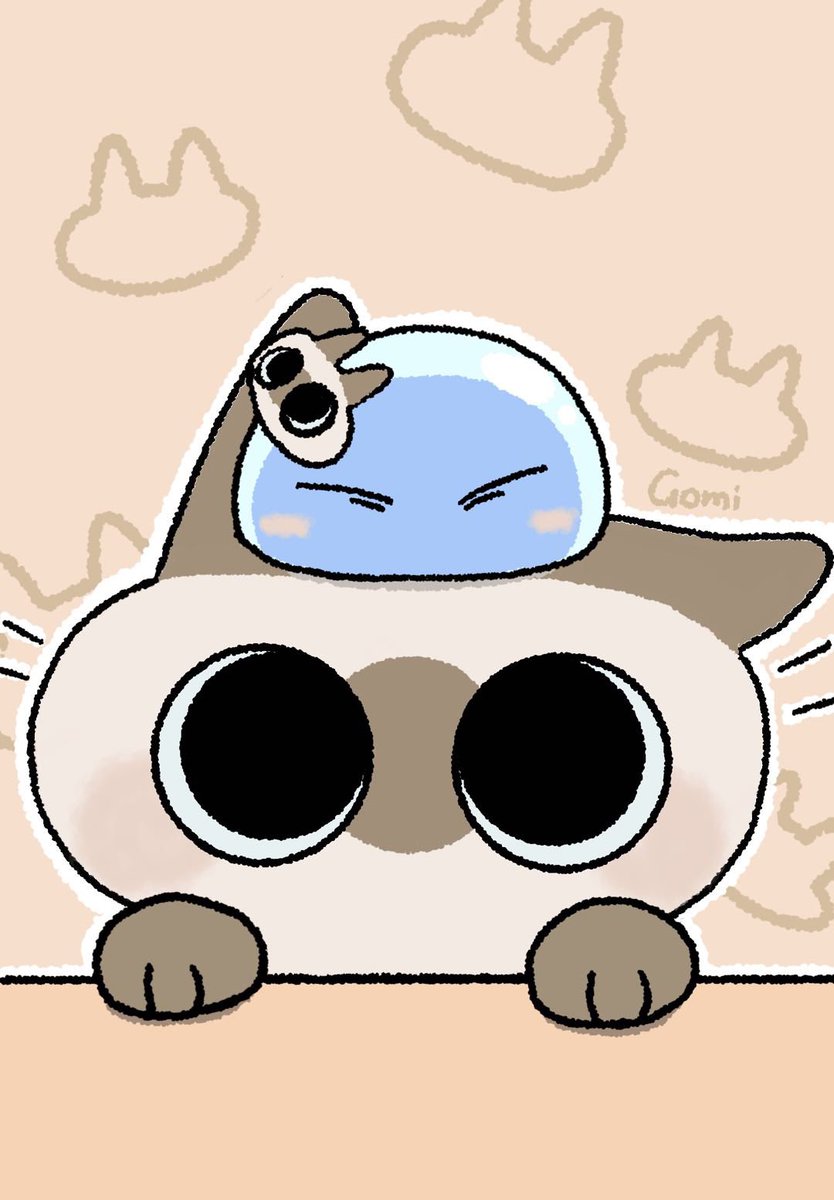 Gomiyoooo's tweet photo. #シャム猫あずきさんは世界の中心 
#転生したらスライムだった件
リムル様とあずきさんの絵を描いた☺️@yamanobejin https://t.co/g50ido2b5r