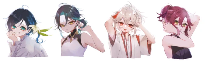風男子夏ヘアアレ #venti #xiao #KaedeharaKazuha #shikanoinheizou 
