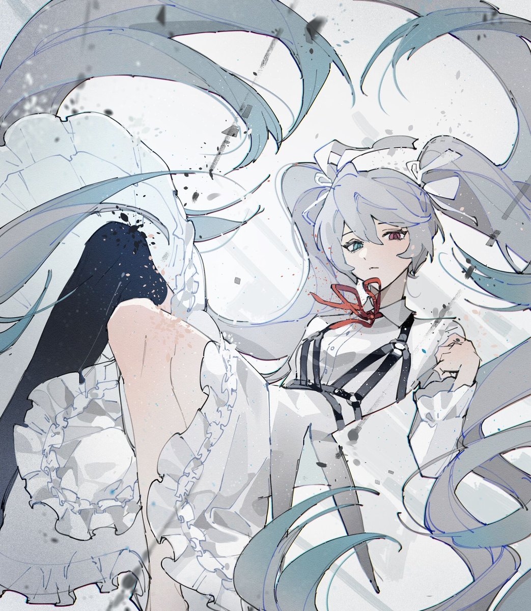 初音ミク「#初音ミク #ProjectSekai #miku 白葱 打pjsk上头... 」|MOKUのイラスト