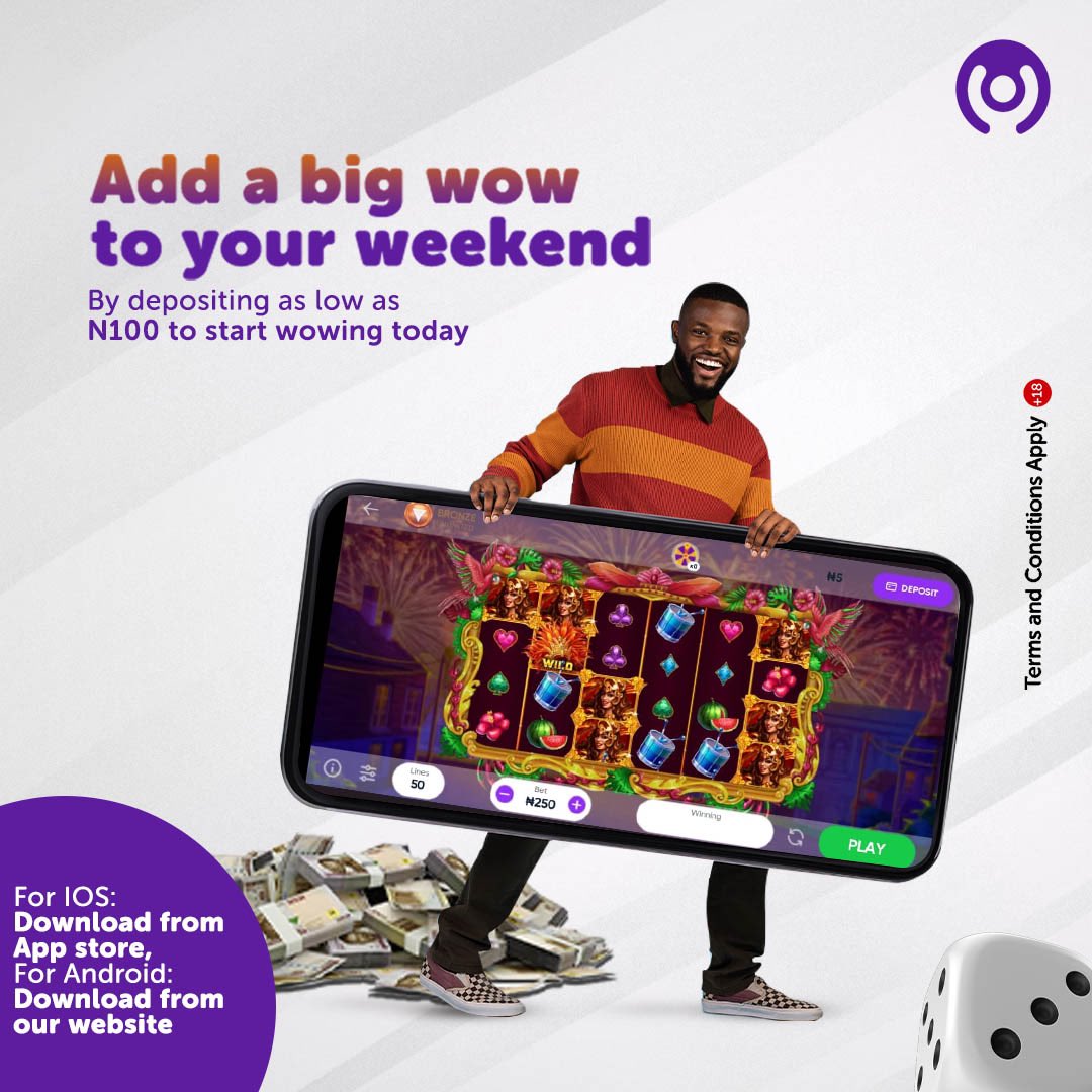 WowLotto_'s tweet photo. With as low as N100 on the @wowlotto_ng you can start wowing with exciting games and huge wins!
Get on the app today, bet big to win bigger!
Download link in bio!
#wowlotto
#wowlottong
#wowweekend https://t.co/DHeuUqoTJo