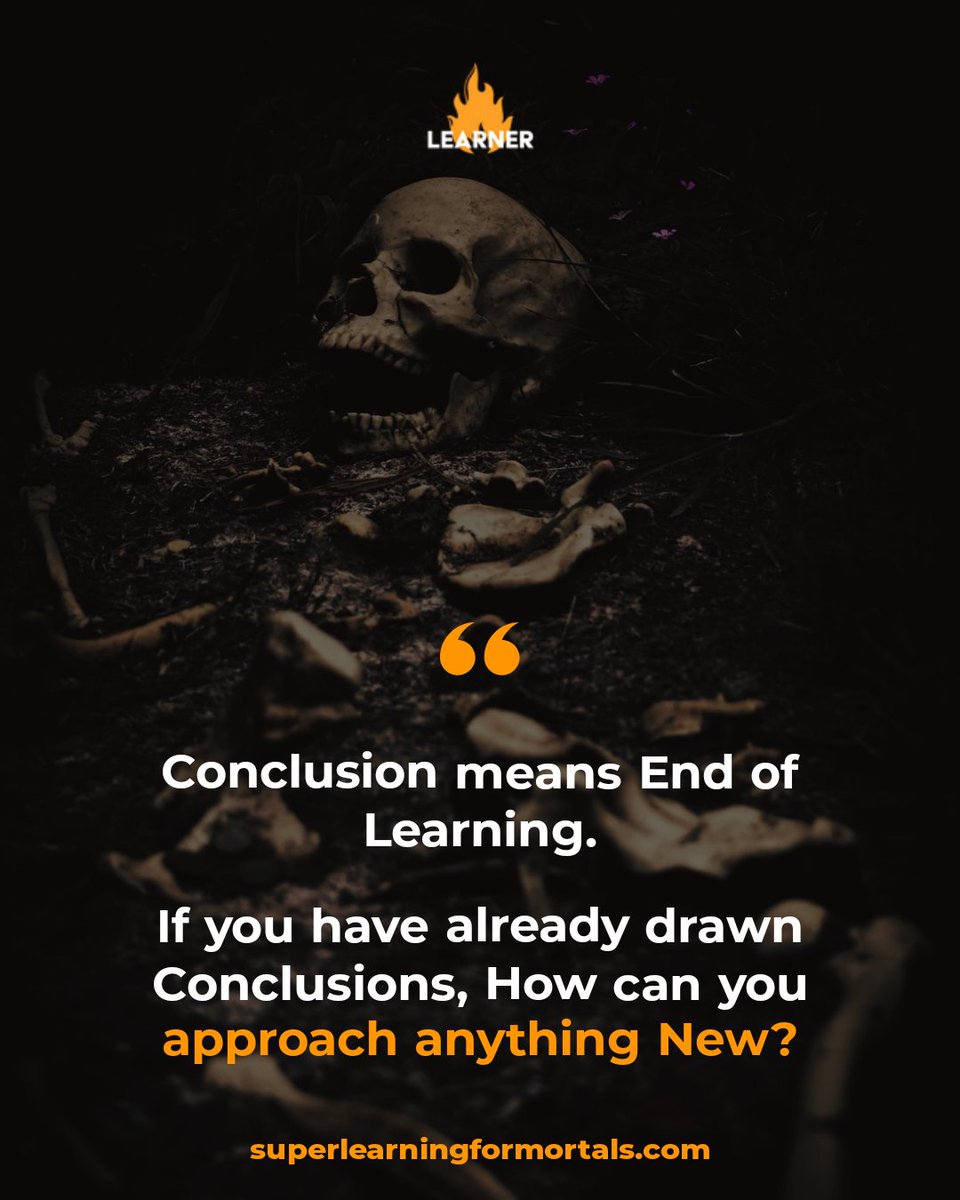 MortalsFor's tweet photo. Conclusion = End of Learning
#superlearningformortals #conclusion https://t.co/0RKo9ruUBS