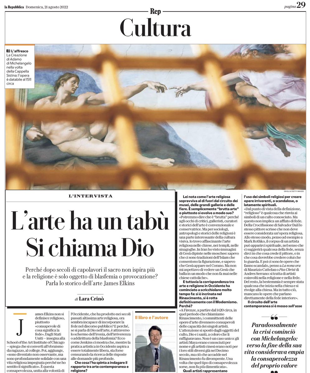 Perché l’#Occidente, che ha prodotto nei secoli passati altissima #arte religiosa, ora sembra incapace di incorporare la #fede nel discorso pubblico? E perché, se si parla di #Dio nell’arte, è attraverso lo schermo dell’#ironia, dell’#irriverenza o addirittura della #blasfemia?