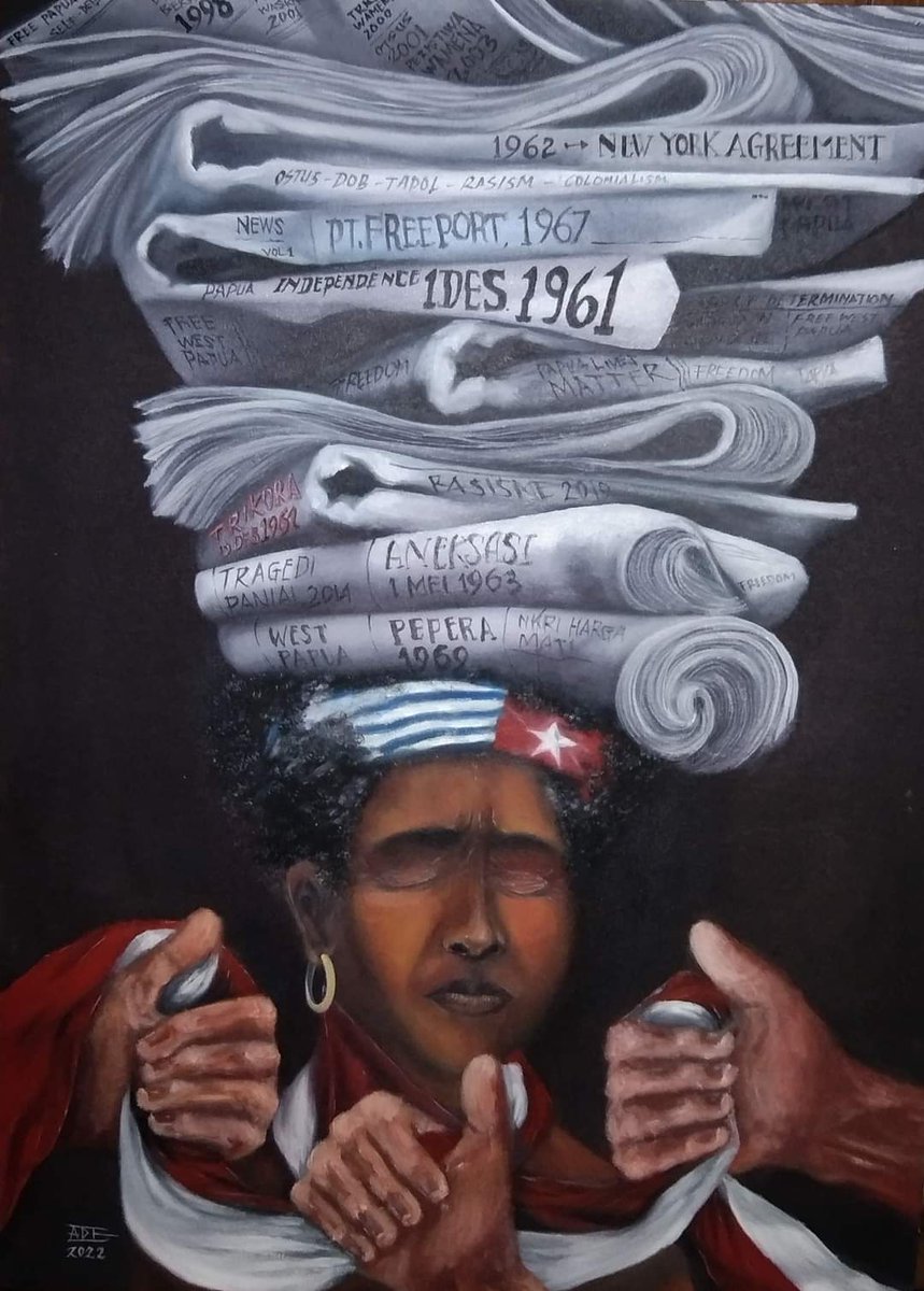 mkcreatoor's tweet photo. TRAGEDI BANGSA WEST PAPUA

#oiloncanvaspaintings #arworks #westpapua #papualivesmatter #artgalleries #artists #artistspport #artexihibition #ekspresionism #realistic #ekspresifrealis #surealism https://t.co/slijgrJGgz