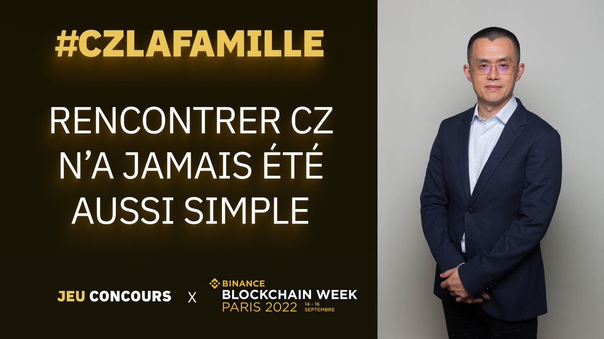 LeBinanceFR's tweet image. 10 tickets à gagner pour la #BinanceBlockchainWeek et rencontrer @cz_binance à Paris🇫🇷🎁  

🔸 RT et follow @LeBinanceFR
🔸 Dites nous comment la crypto/blockchain a changé votre vie avec le hashtag #CZlaFamille
BONUS: commandez la Carte Binance pour augmenter vos chances 💳