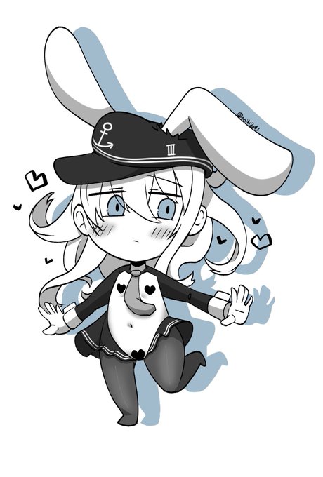 #バニーの日
最近描いたのから再掲デフォルメ逆バニー響ちゃん&電ちゃん…! 