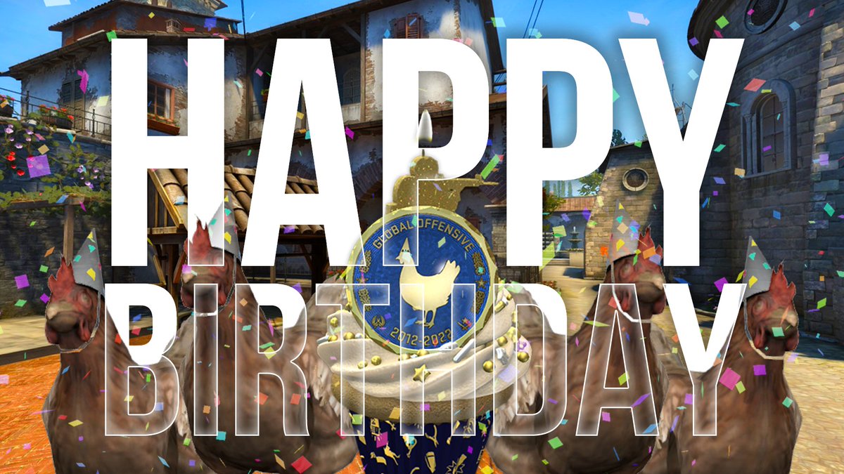 🎂Today we celebrate a DECADE of @CSGO🎂

Keep your eyes peeled at about 5pm CEST for something special 🥰

#CSGO