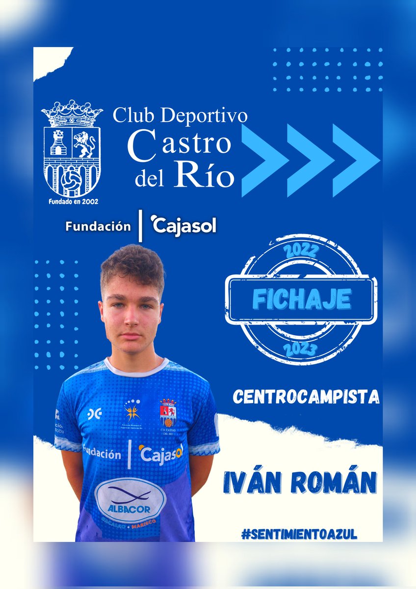 🔵✍️ Fichaje 

🆕 Iván Román se suma al nuevo proyecto deportivo del Club Deportivo Castro del Río-Cajasol.

¡Bienvenido! 💙