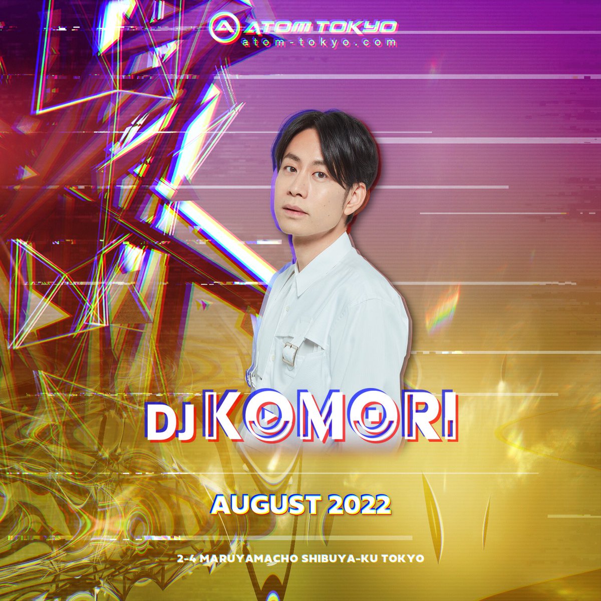 atom_tokyo_info's tweet photo. 8/21 ATOM TOKYO Sunday
@djTORA_jp @djkomori 
@djmii_m @DJ_MAMOT https://t.co/UiFGfF463T