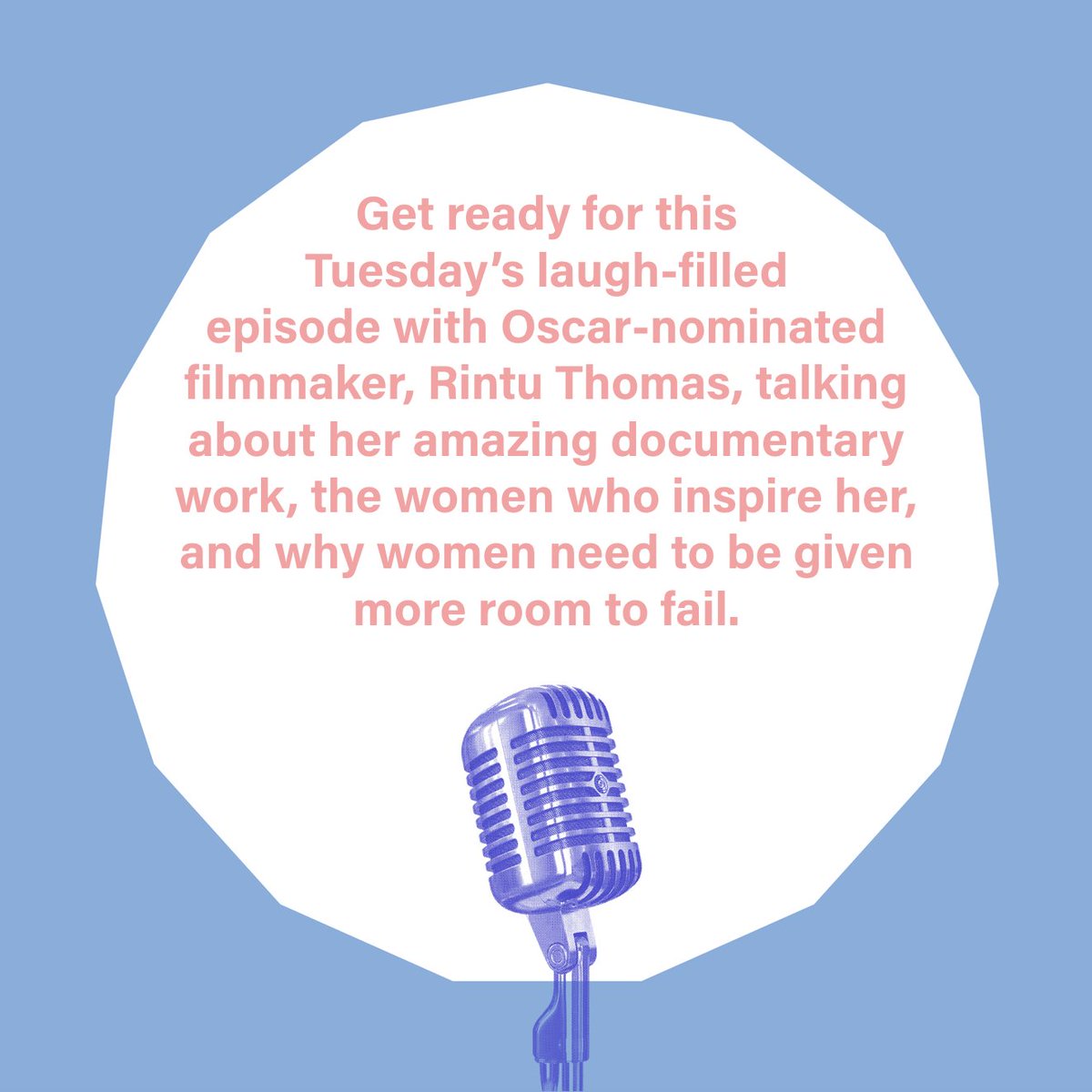 New episode launch on Tuesday - a conversation <a href="/RintuThomas11/">Rintu Thomas</a>, Oscar-nominated Director-Producer of Writing With Fire - talking about why the pressure not to fail is so much higher for women than for men.