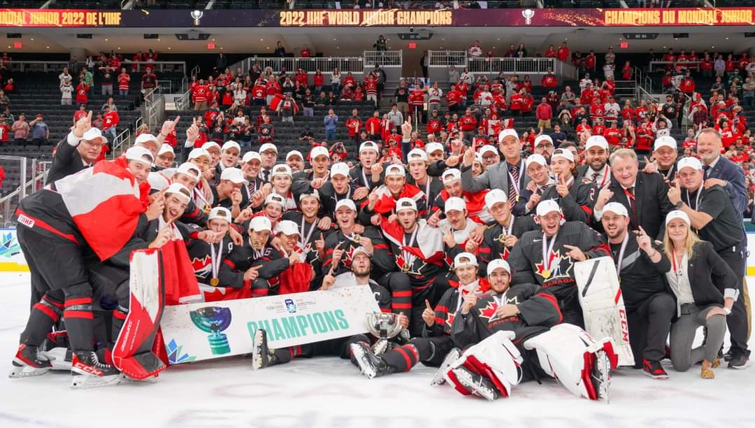 #WorldJuniors champions!

🏆🇨🇦🏆🇨🇦🏆🇨🇦🏆🇨🇦🏆

<a href="/WorldJuniors/">#WorldJuniors</a> #WJC2022 #IIHF #IceHockey #HockeyCanada #WorldJuniors2022