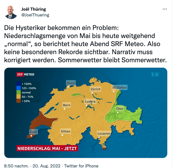 Wer farbenblind (und faktenresistent) ist, sollte keine bunten Grafiken kommentieren. #Klimawandel #SVP