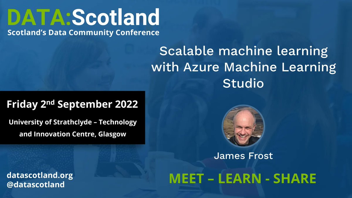 DATA:Scotland (@datascotland) on Twitter photo Speaking at #DATAScotland2022 will be James Frost <a href="/jamesdfrost/">James Frost</a>
Come and join us in Glasgow, Scotland
September 2, 2022
Grab your FREE ticket from buff.ly/3wLWs9W
Session schedule at buff.ly/2LepzwF
#SQL #SQLFamily #data #AI #MachineLearning #AlwaysLearning Speaking at #DATAScotland2022 will be James Frost <a href="/jamesdfrost/">James Frost</a>
Come and join us in Glasgow, Scotland
September 2, 2022
Grab your FREE ticket from buff.ly/3wLWs9W
Session schedule at buff.ly/2LepzwF
#SQL #SQLFamily #data #AI #MachineLearning #AlwaysLearning