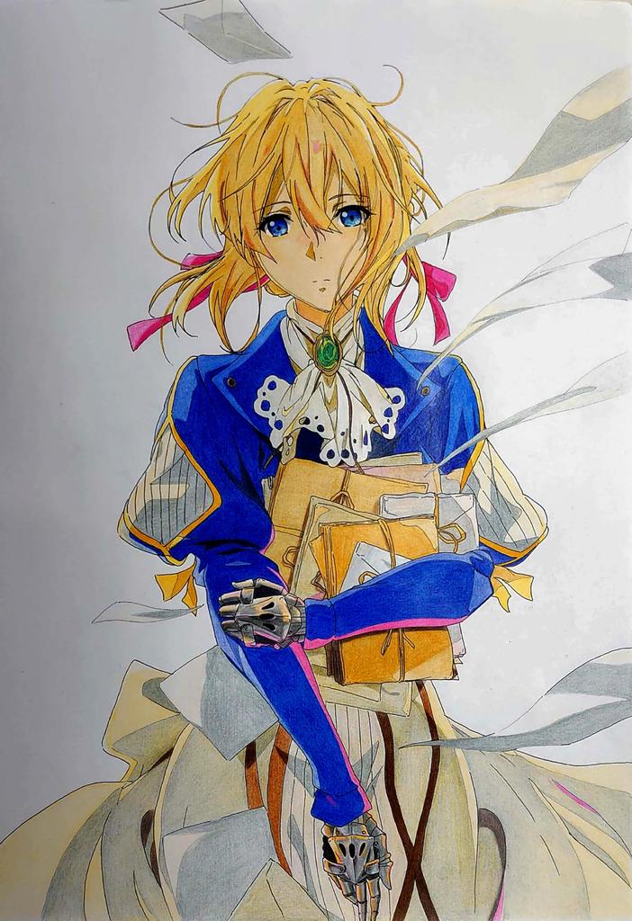 エヴァンゲリオン アニメ塗りな色鉛筆の ヴァイオレット エヴァーガーデン イラスト イラスト 出町柳 彩都 アヤ リクエスト募集中のイラスト