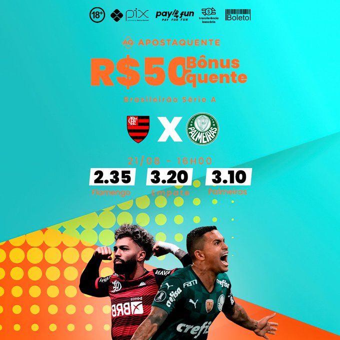 🔥Hoje tem jog&atilde;o no #Brasileirao na busca pelo t&iacute;tulo, fam&iacute;lia! Qual vai ser o placar de Flamengo x Palmeiras<a href="/tag/brasileirao"class="tags">#Brasileirao</a><a href="/tag/apostaquente"class="tags"><span>#apostaquente</span></a>