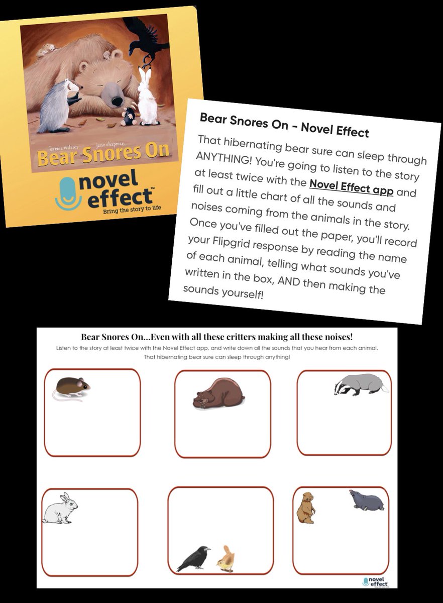 kerszi's tweet photo. Did you know that @Novel_Effect has lots of awesome topics in the @MicrosoftFlip #DiscoveryLibrary? These are ready-made book-related extension topics & most are focused on listening, sounds, & creativity!
🐻 Check out this one for Bear Snores On: https://t.co/8mDVQDiFdm https://t.co/RDbqgJbous