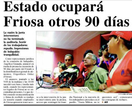 AmericoDeGrazia's tweet photo. #GuayanaExpropiada un #21Agosto2010 anuncian que Friosa, Koma, La Fuente, la red distribuidora de alimentos más grande del oriente venezolano, continuaría “ocupada”. Vulgar expropiación fáctica de una corporación #Guayanesa; hoy convertida en despojo y chatarra. @GuayanaLibre21 https://t.co/ZleA80XB1M