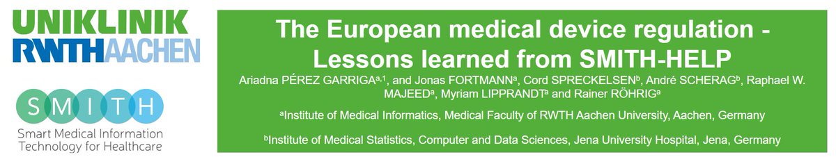 Med_Informatik's tweet image. Muss es immer #MedicalDeviceSoftware sein?
Unsere Lessons learned aus @SMITHKonsortium-HELP gibt es als #ePoster auf der #gmdsTMF2022
Diskussion: 23.08. 17:30h Networking Area
doi.org/10.3205/22gmds…

@RWTH @UniklinikAachen @MII_Germany @BMBF_Bund @MyriamLipprandt @RainerRohrig