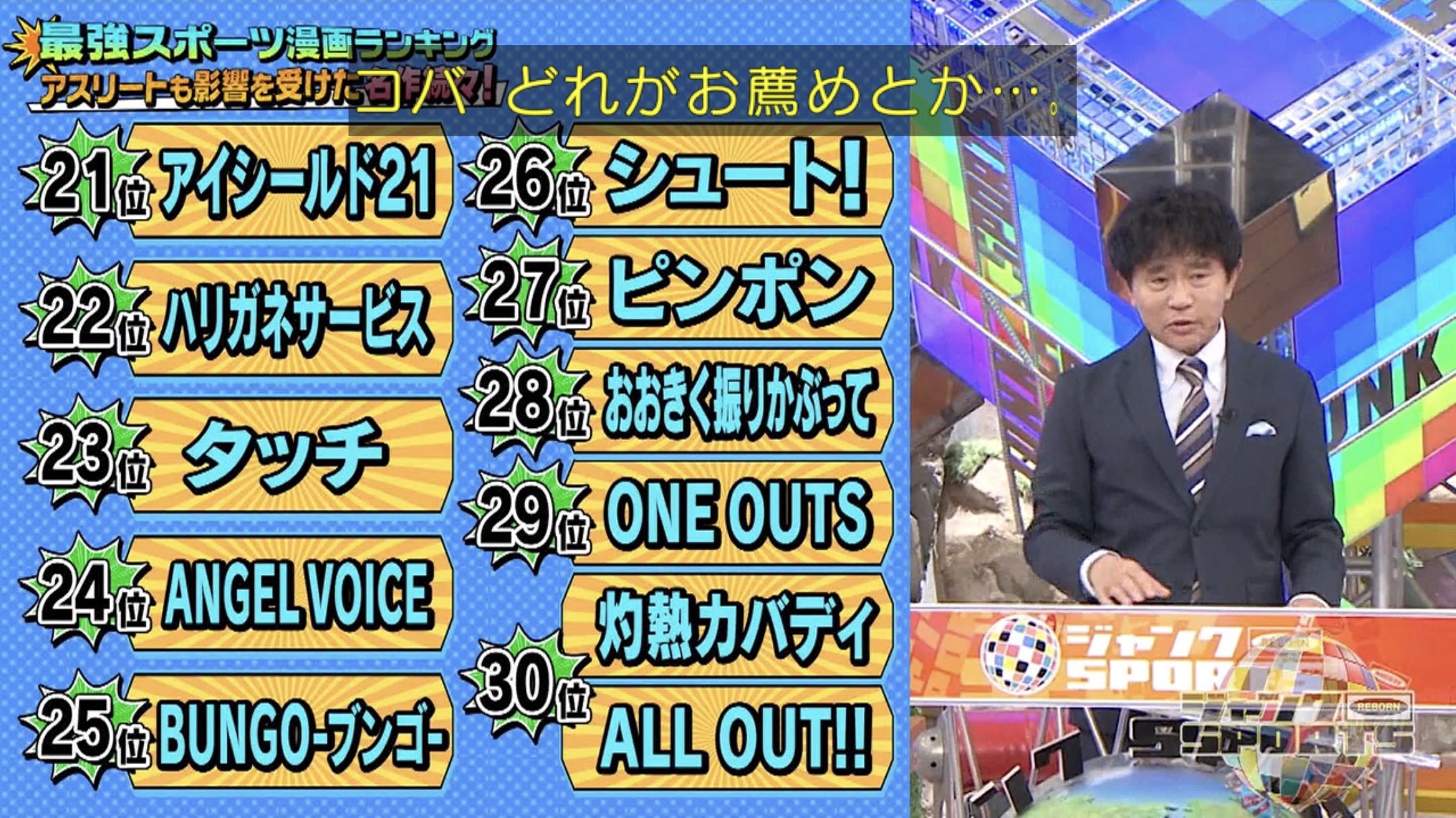 Yashiken ジャンクsportsでアイシールド21 スポーツ漫画ランキング21位でしたがけっこう紹介されてましたね アイシールド21 ジャンクsports フジテレビ T Co W0d02jeib6 Twitter