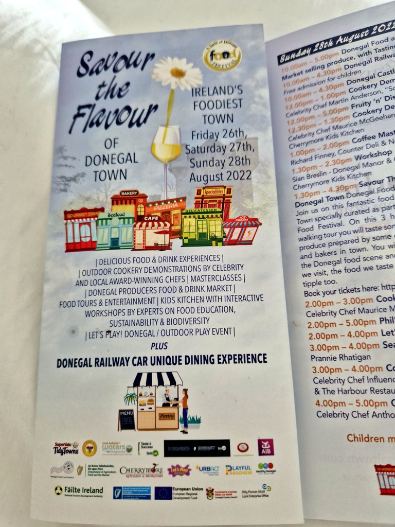 ReluctantF00die's tweet photo. @IrishFoodGuide @gnelis @tomdoorley @Tweetinggoddess @JamesSliabhLiag @KenMaguireDemos @mcdigby @CorinaHardgrave @LesliesWineFood @govisitdonegal @DonegalNoel I'm so looking forward, yet so disappointed that we missed out on the pre-festival dinner on 25th
Roisin #PrettyBaked in Donegal Town gave me a leaflet about a month ago, but the dining experience was already booked out😔
Must make sure to be there for 12Noon on Saturday Zak! https://t.co/nlPfvC7EU3