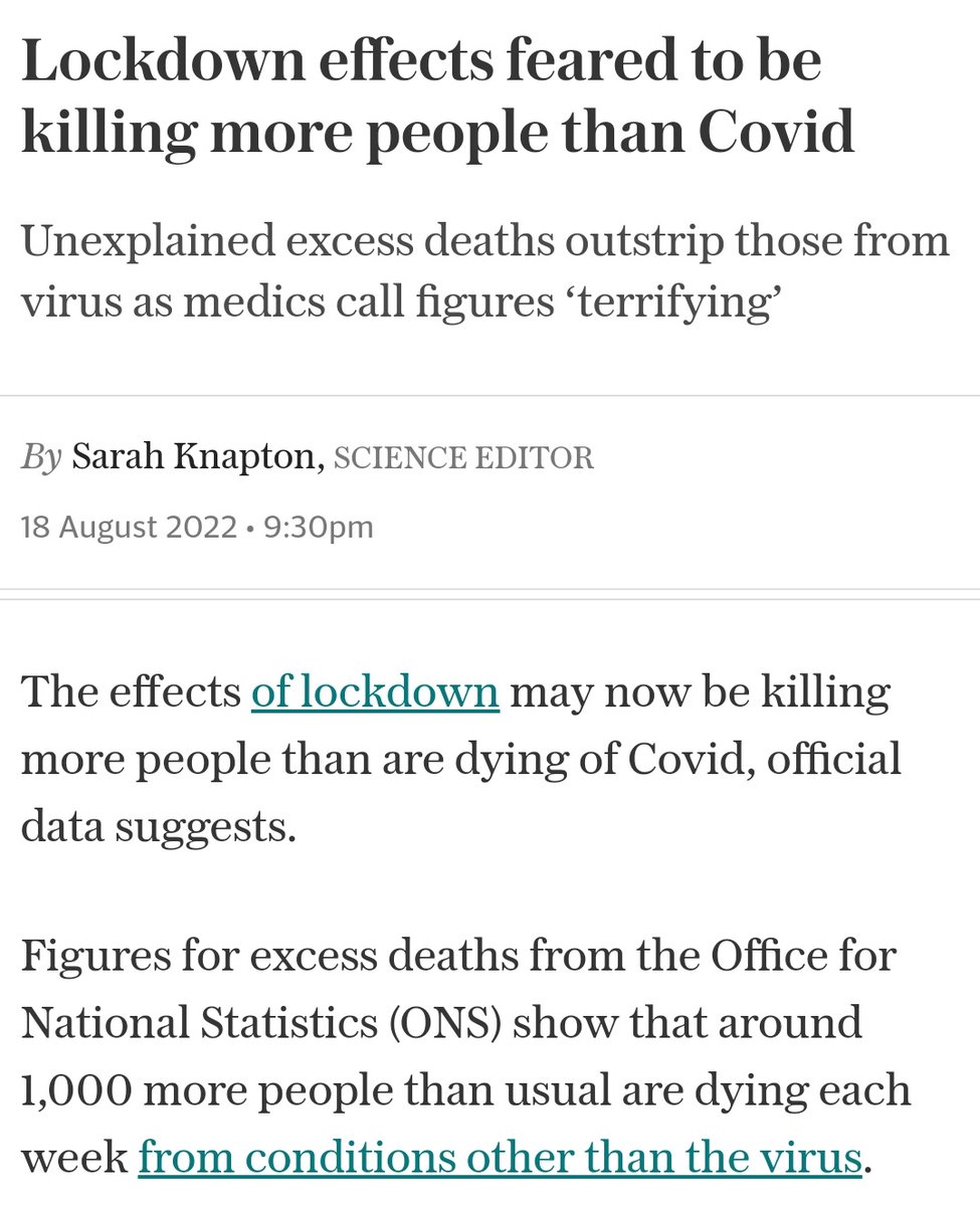 Esto es de Reino Unido. En este momento más de 1.000 muertes por semana no explicadas. Más que por COVID. No sé cómo lo han hecho en Reino Unido, pero en España hemos estado dos años sin Atención Primaria y eso tiene consecuencias muy graves en diagnósticos tardíos.