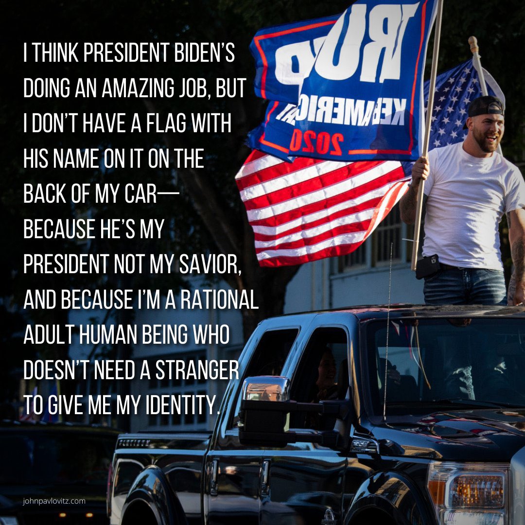 johnpavlovitz's tweet photo. 'Why I'm Never Putting a Joe Biden Flag on My Truck'

https://t.co/llQ48a5Rd5 https://t.co/LzbbzrXDEt