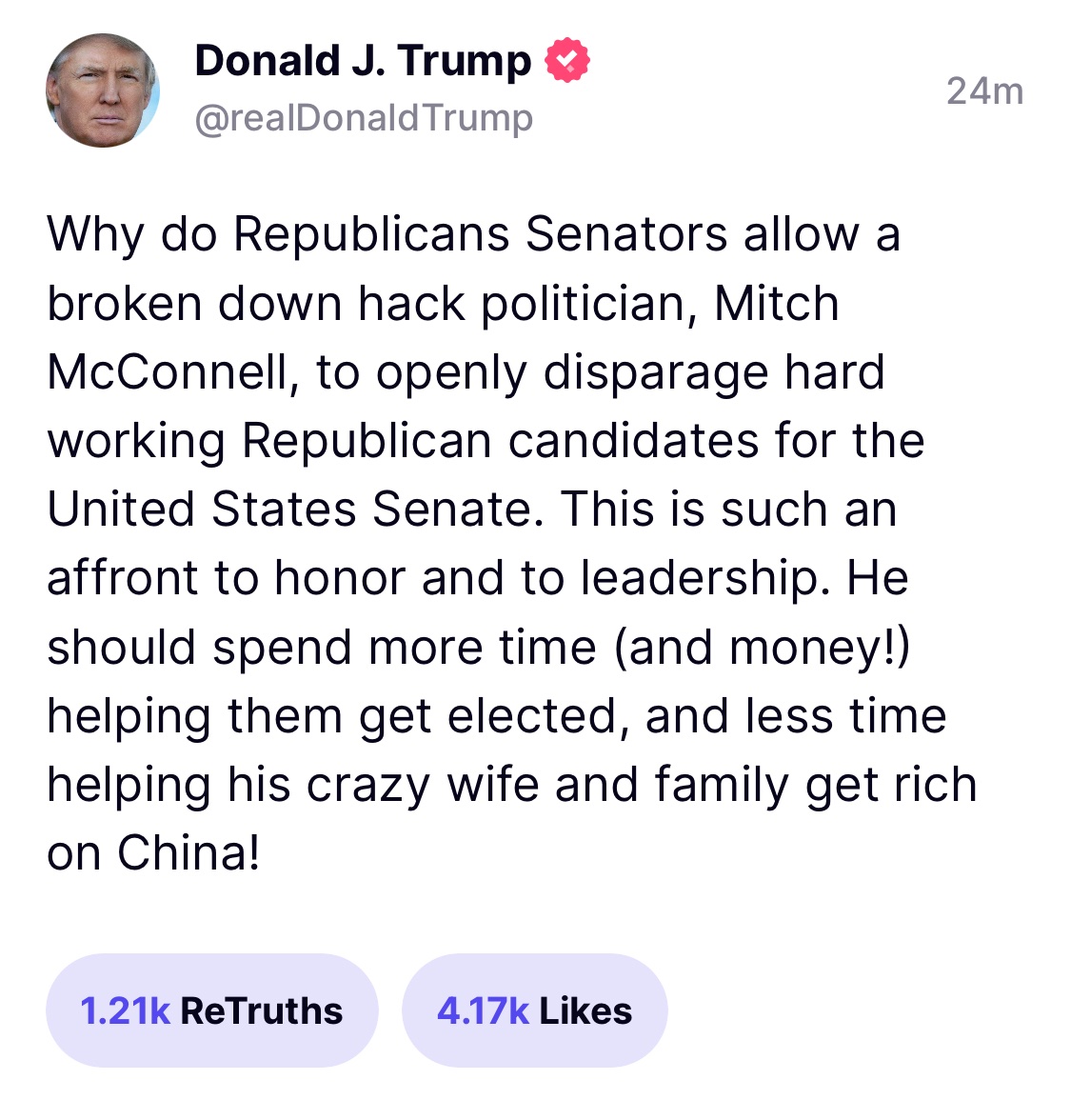 catturd2's tweet photo. If you're not on Truth ... you're missing one great Trump post after another. https://t.co/E2TbljcTU0