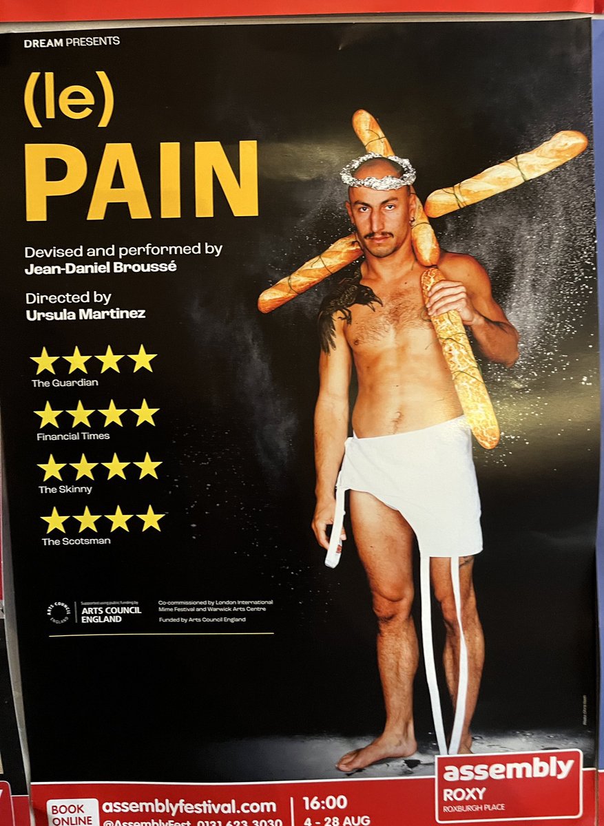 charlottee (@charlotteeyres) on Twitter photo whilst I’m in the business of recommending stuff here’s some more !
(Le) Pain by <a href="/JDBrousse/">Jean-Daniel Brousse</a> is one of the best things I’ve seen this fringe. Dances to Prince and then makes you bread ? Yes pleasee. A beautifully told story ! whilst I’m in the business of recommending stuff here’s some more !
(Le) Pain by <a href="/JDBrousse/">Jean-Daniel Brousse</a> is one of the best things I’ve seen this fringe. Dances to Prince and then makes you bread ? Yes pleasee. A beautifully told story !
