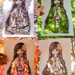 繊細な切り抜きアート。切り抜き部分から覗く日本の四季♡