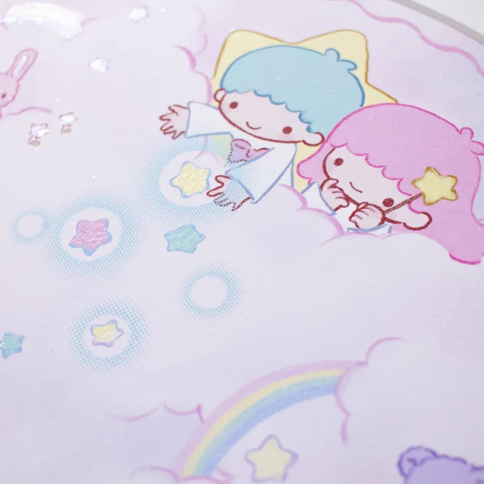 "Little Twin Stars &amp; Me"─こわい夢を見た夜も大丈夫。きっと雲間から見守って、やさしい星明りで照らしてくれるから複製原画+手彩色 *限定8枚Online shop(open 8.24〜8.29) 
