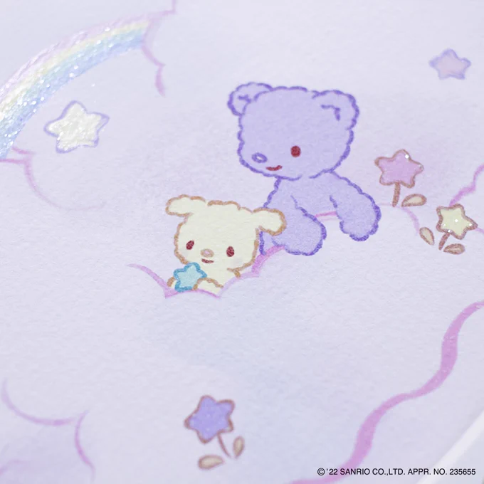 "Little Twin Stars &amp; Me"─こわい夢を見た夜も大丈夫。きっと雲間から見守って、やさしい星明りで照らしてくれるから複製原画+手彩色 *限定8枚Online shop(open 8.24〜8.29) 