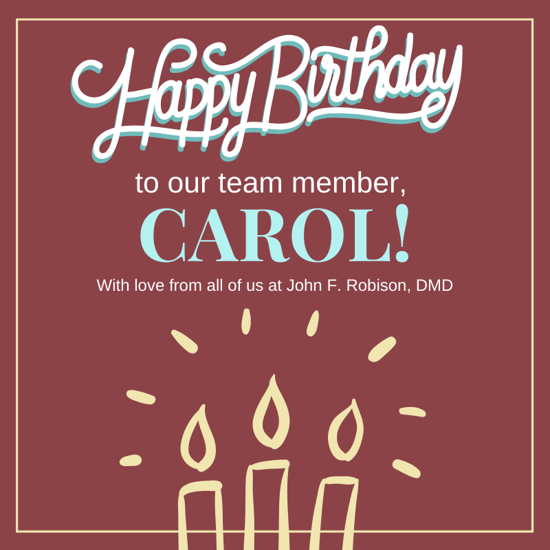 Join us in celebrating our team member Carol on her special day! Happy Birthday, Carol!