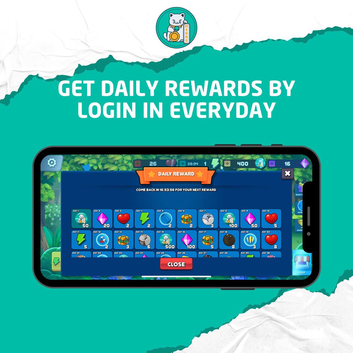🙀Free Items Daily!🙀
😻Simply log in &amp; claim your reward!😻

🎮Like + RT
🎮Tag your #gamingcommunity

#meong #p2e #bsc #meongtoken #bsctoken #binance #crypto #cryptocurrency #mobilegame #androidgame #meme #cat #altcoin #bitcoin #blockchain #nft