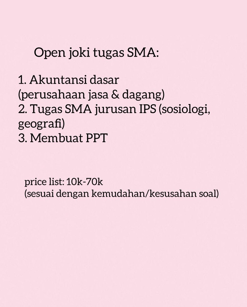 forurstyle_'s tweet photo. hai aku open joki tugas anak SMA jurusan IPS💗 hit my dm/wa fastresp https://t.co/Sb3vtw6UBP
