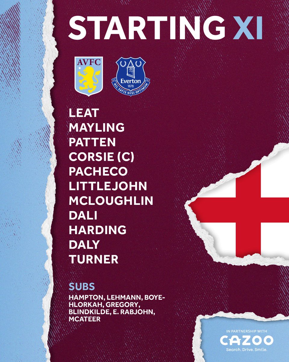 AVWFCOfficial's tweet photo. Here is your lineup for today's friendly against @EvertonWomen. ⏰ https://t.co/3By8aLYT9T