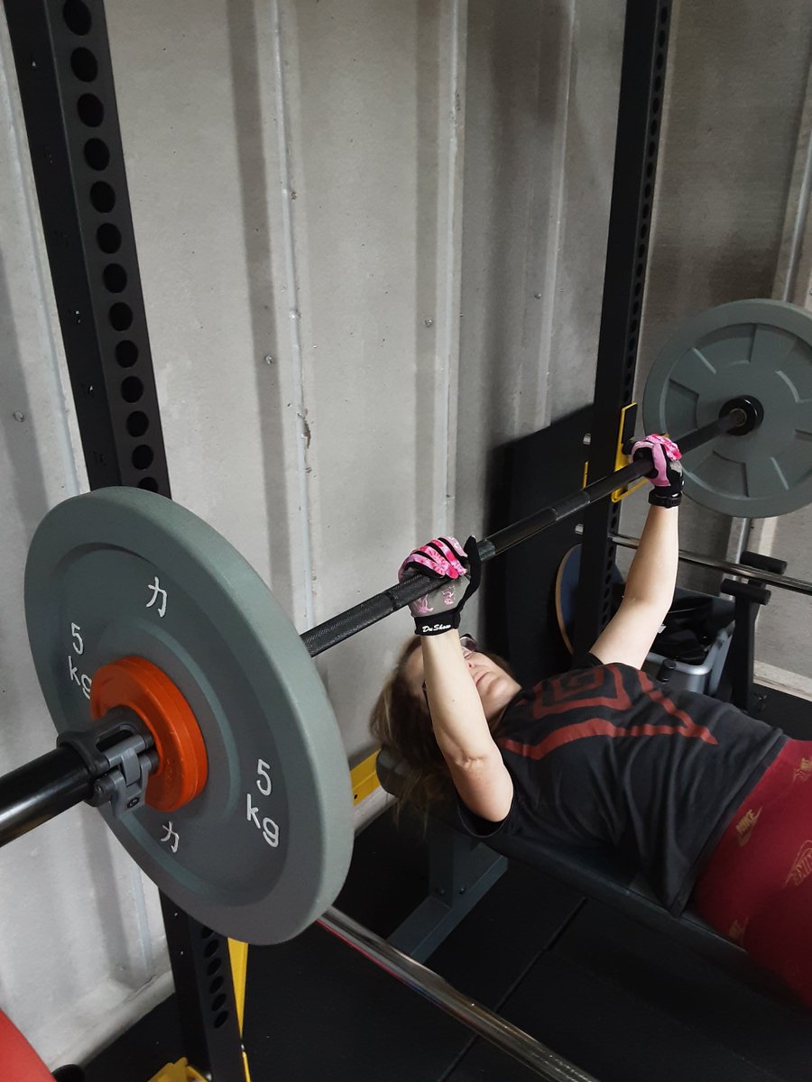 After a 'twinge' deadlifting yesterday delighted to equal PB on bench today 😁 #AHPsActive #WeActiveChallenge