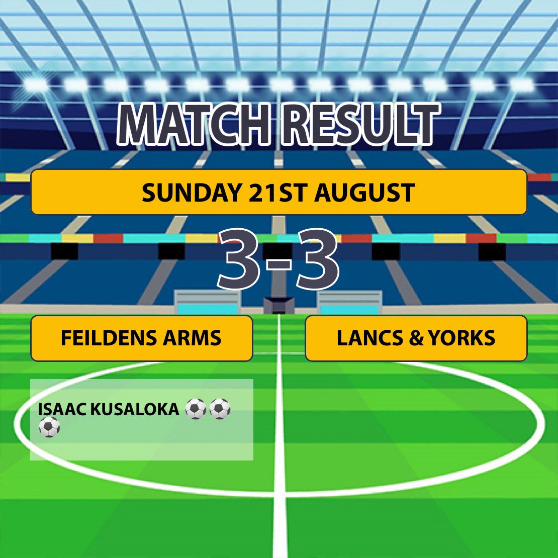 A fantastic 90 minutes today against a very organised <a href="/LNYFC7/">L&Y FC</a>, both teams with good chances but a great show from both teams. 

Cheers for the game boys &amp; good luck for the season. 

🔵⚪️⚽️