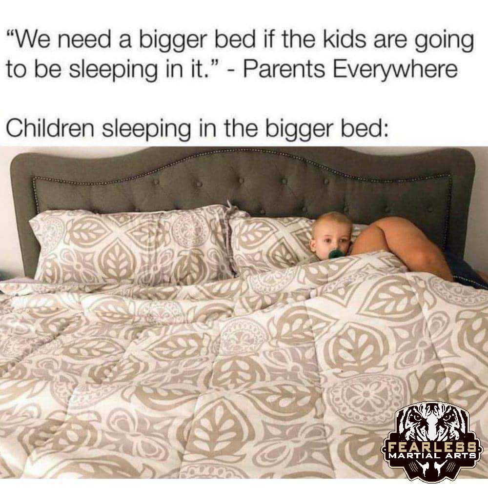 joshbuford's tweet photo. They're like little human magnets. 👪
You think this pic is bad? You should see #reallife with our 4 year old. He sleeps cross ways in the bed in the Tiger Knee position fighting in his sleep like he's the last man standing in Season 5 of #cobrakai 😳
#reallife #kids #fearle... https://t.co/BpFyX9UgzF