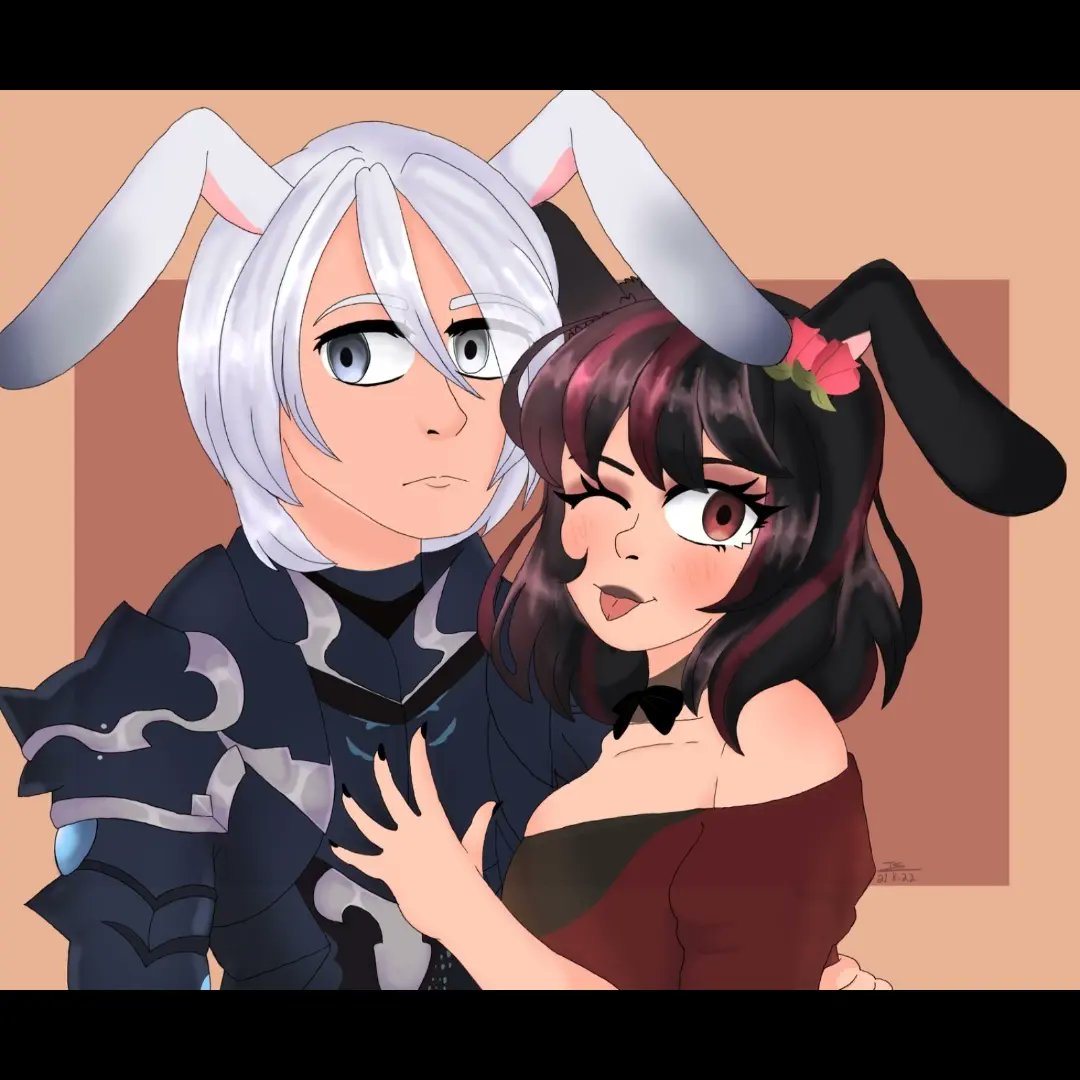 EW96236227's tweet photo. Three and a half hours on this but it's good? My friend asked for an drawing of both hers and her BF's characters so why not 👩‍🦳 https://t.co/LmuGNFjtjk