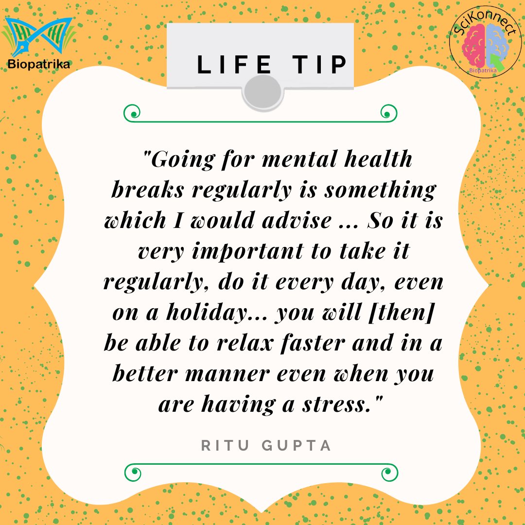 biopatrika's tweet photo. The #counsellor and confidant that you would jump at having by your side. Episode 5 ends #biopatrika #scikonnect #mentalhealth #podcast series on a wise note with Ritu Gupta, a prominent mental health advocate in #India. https://t.co/WwCjOshPlR