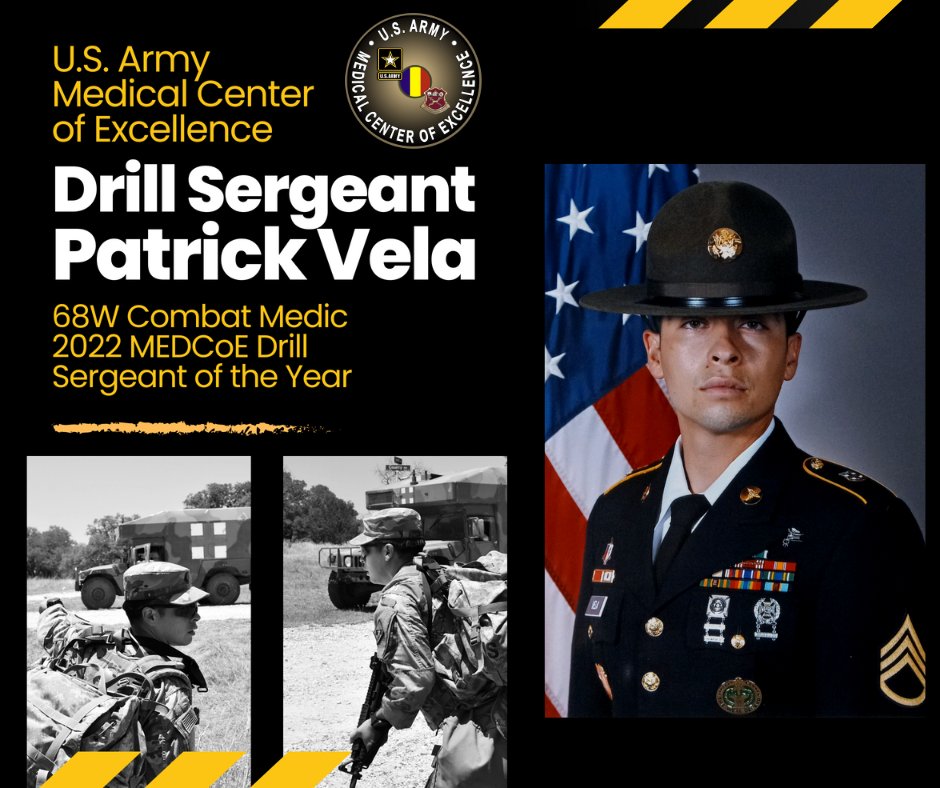 USACIMT's tweet image. Introducing the @medcoe #DSOY2022 SSG Patrick Vela! 

SSG Vela enlisted in the @USArmy in 2014 as a Combat Medic and recently earned his #EFMB! We look forward to seeing DS Vela represent MedCoE at @fortjackson in September!

@16thSMA
@TRADOC
@TRADOCCSM
@CSM_CIMT