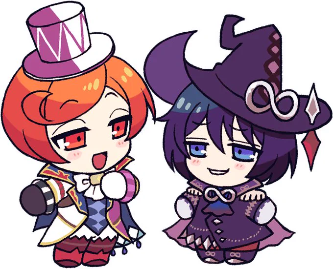 ゴエリンにてアクキー(5cmくらい)にする予定の絵!イムデカちゃんとグラデカです〜発注数の参考にしたいので、良ければリプ欄のアンケートお願いします! 