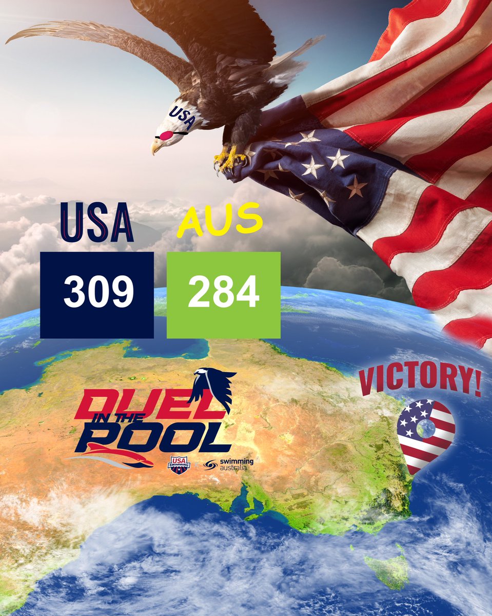 🏆 USA IS YOUR 2022 #DUELINTHEPOOL CHAMPION🏆

Shoutout to <a href="/SwimmingAUS/">Swimming Australia</a> for a hard-fought battle and an incredible meet 🤝