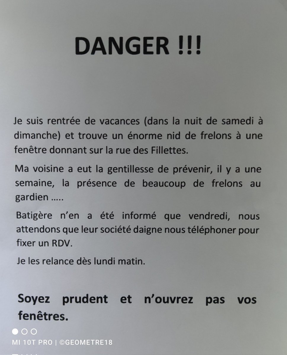 geometre18's tweet photo. Bonjour @Batigere est-il possible de voir avec l'immeuble situé 23 Tristan TZARA.
Merci à vous
#Batigere #paris18 #frelon https://t.co/O8Rrqyw8oq