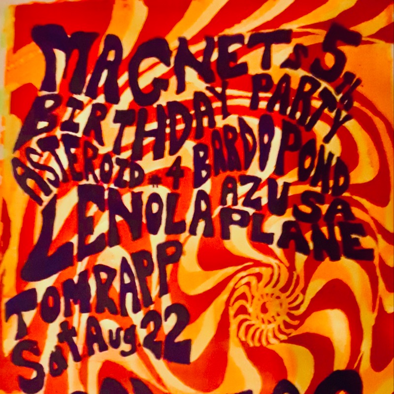 MAGNETMagazine's tweet photo. 24 years ago today, MAGNET had its fifth anniv. show feat. @TheAsteroid4, #theAzusaPlane, #BardoPond, #Lenola & our Psychedelic Godfather #TomRapp. We were somewhere around the #PontiacGrill, on the edge of South Street, when the drugs began to take hold …
Poster by #ScottColan https://t.co/gxSkfspVhH