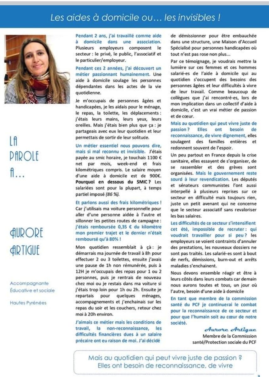 <a href="/NationalAide/">Collectif National LaForceInvisible Aide Domicile</a> a été fier de travailler avec <a href="/ArtigueAurore/">aurore artigue</a> , c'est une personne qui a l humain dans son cœur et  dans son engagement MERCI 
<a href="/JCCOMBE/">Jean-Christophe COMBE</a>