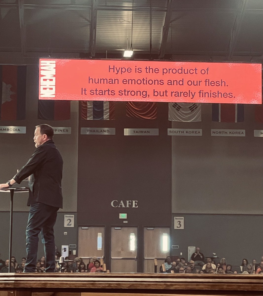 “Hype is the product of human emotions and our flesh. It stars strong, but rarely finishes.” ⁦<a href="/pastorbrady/">Brady Boyd</a>⁩