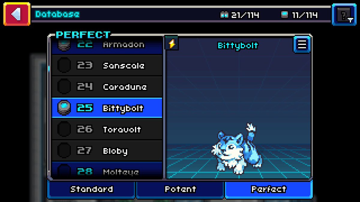 Strixite's tweet photo. Perfect Coromon No.11 - Bittybolt
✨🐯 

Love this Coromons design!…reminds me of a certain prototype ‘mon 😄

#Coromon #PerfectCoromon
#PotentHunting #PerfectHunting #IndieGame #PixalArt #MonsterTaming #TRAGsoft #FreedomGames #NintendoSwitch  @RacieBeep https://t.co/DkZvYYOQaz