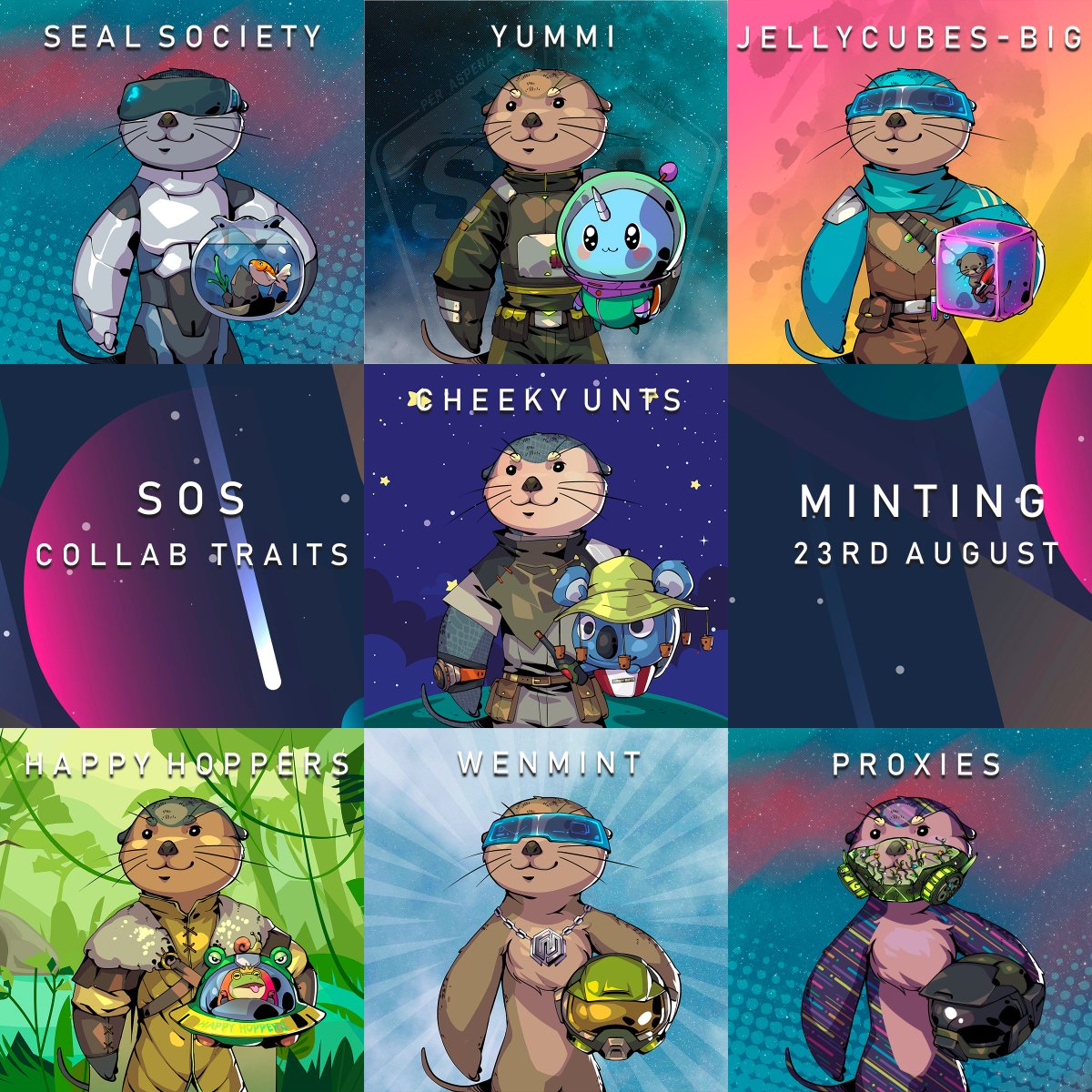 SpaceOtters's tweet image. Our Collab friends are ready for the voyage. Are you?

Minting August 23rd

@YummiUniverse @The_Block_Group @SealSocietyNft @CheekyUnts @HappyHoppersNFT @CardanoProxies @WenMintWorld @ThoseAMAs @TheFallen_NFT 

🎉 1 Platinum Whitelist 

✅ Like, RT, Follow
✅ Join discord

⏳ 24h